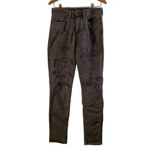 AMERICAN EAGLE Women’s Gray Airflex Athletic Skinny Distressed Jeans/Size 28x34